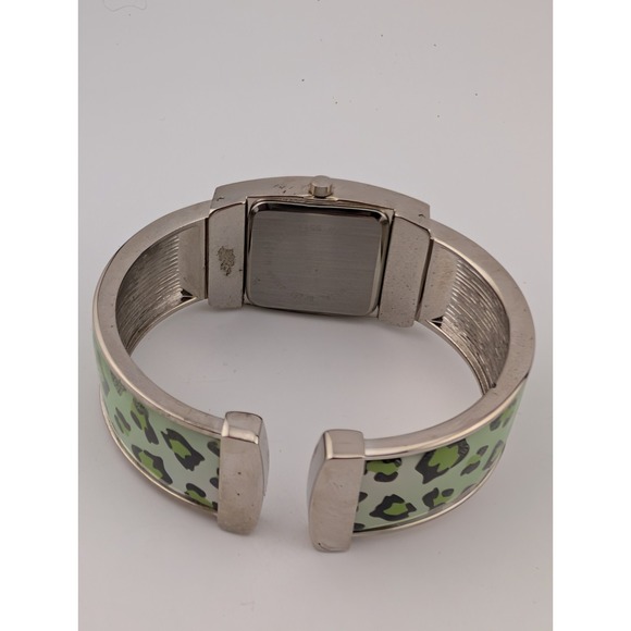 Vernier Green Leopard Print Watch Women 25mm Case Bangle Band- New Battery - Picture 7 of 8